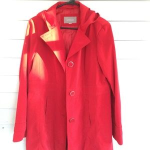 Croft and Barrow Red Hooded Raincoat
